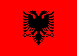 [ai] The flag of Albania featuring a black double-headed eagle on a red background.